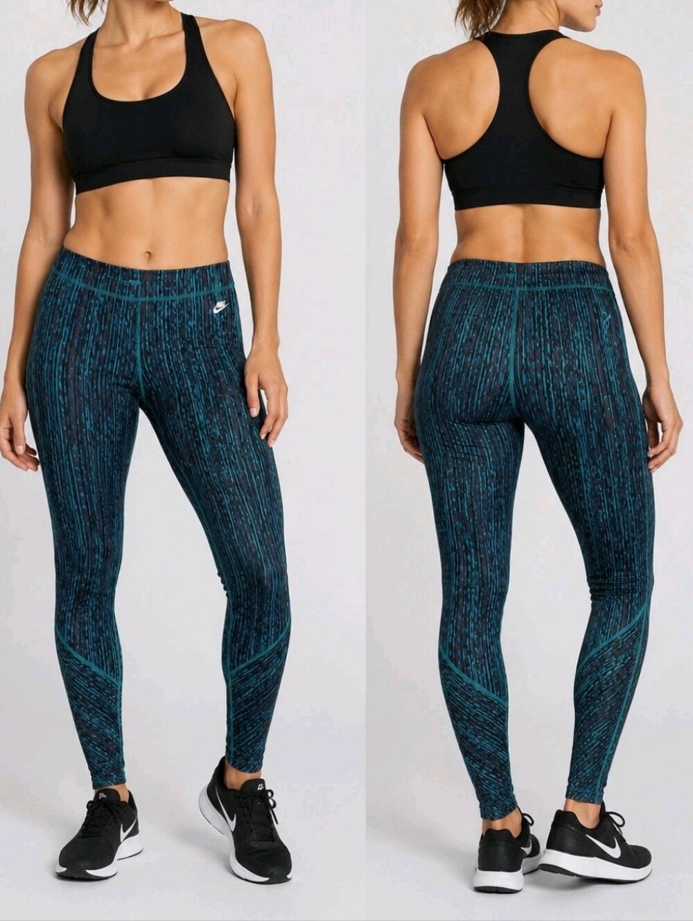 Nike Dri-Fit Women's Leggings Purple Blue Workout Yoga Pants - Size Large